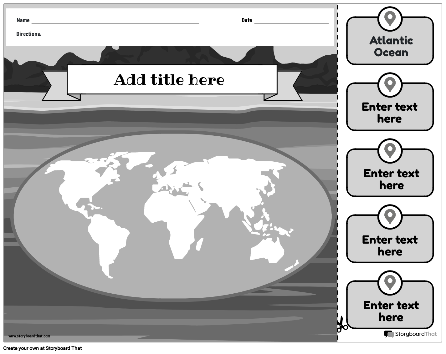 Cut And Paste Oceans Worksheet Storyboard By Templates