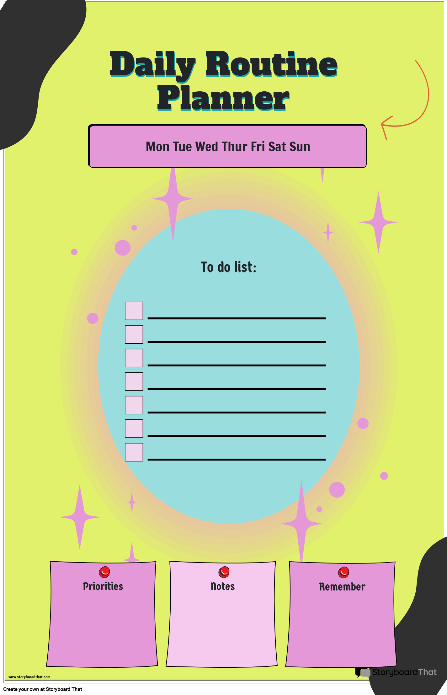 Daily Routine Timeline Template