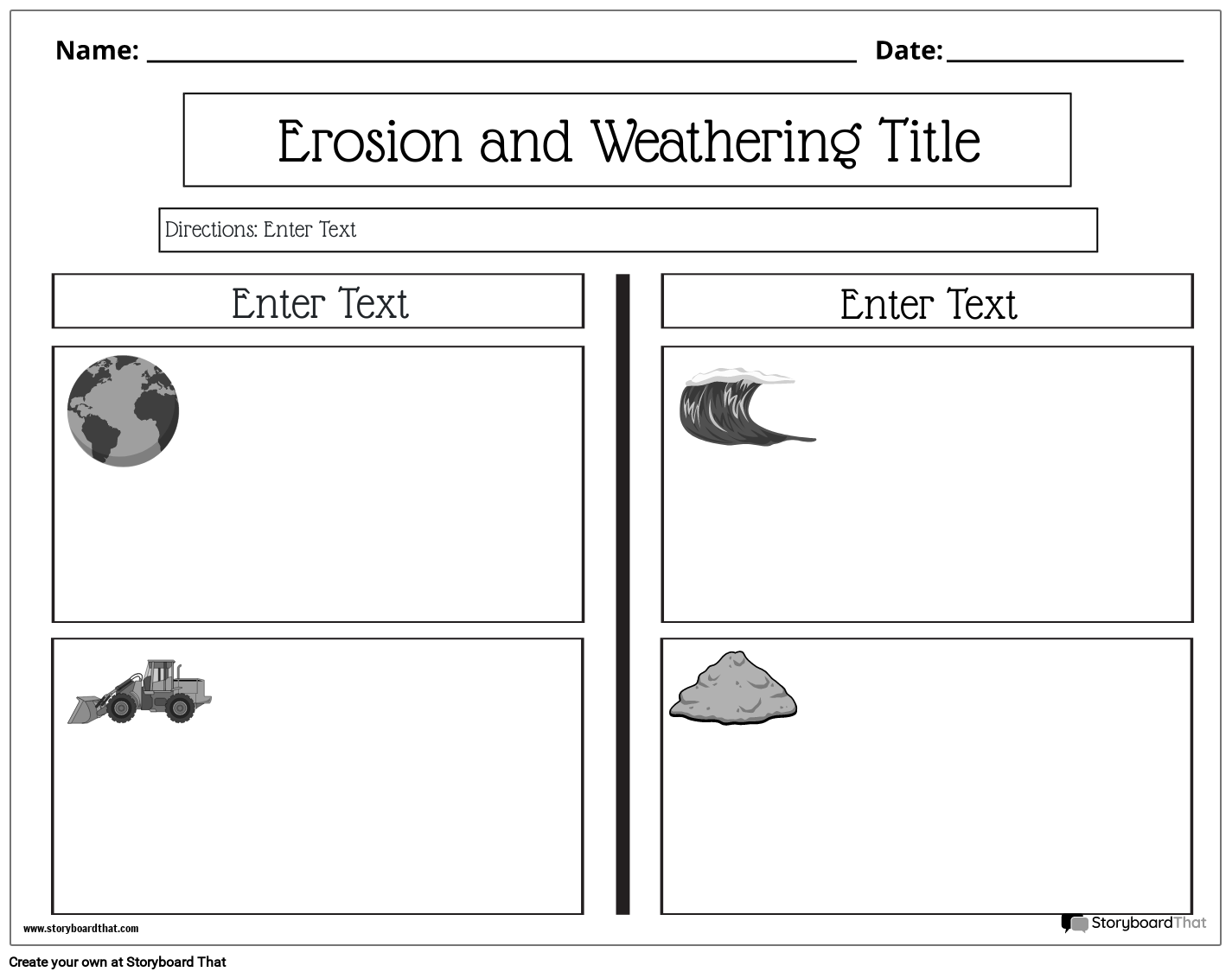 erosion and weathering landscape bw2 Storyboard