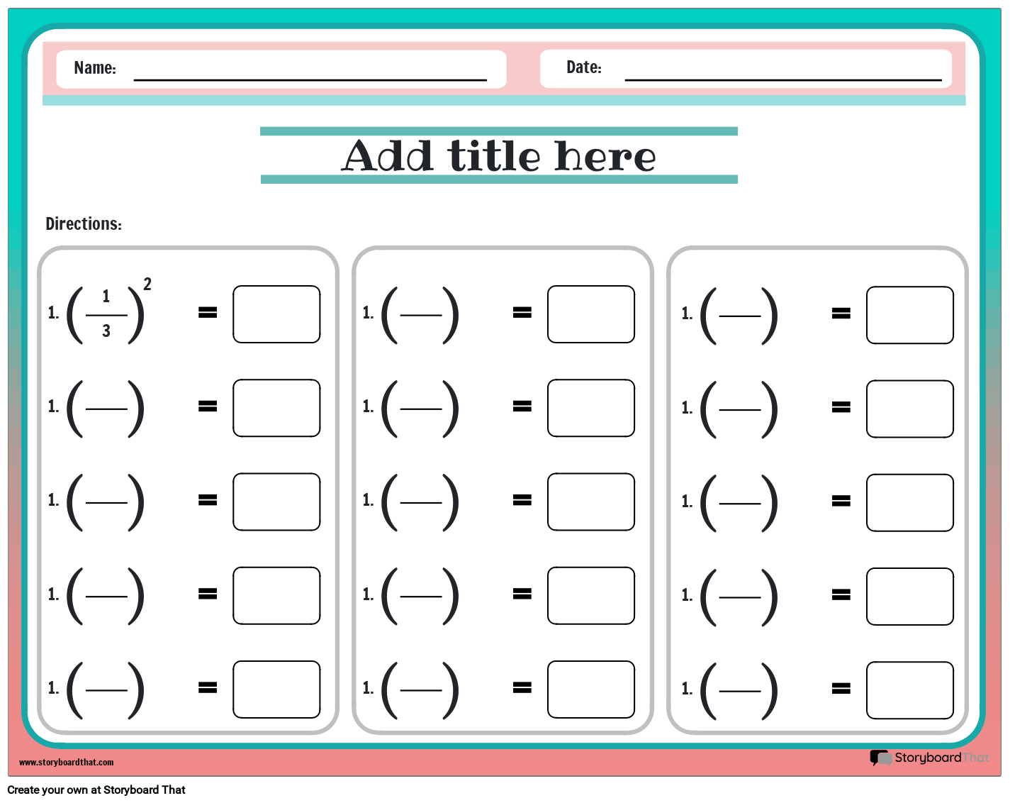 evaluating-fractions-with-exponents-worksheet