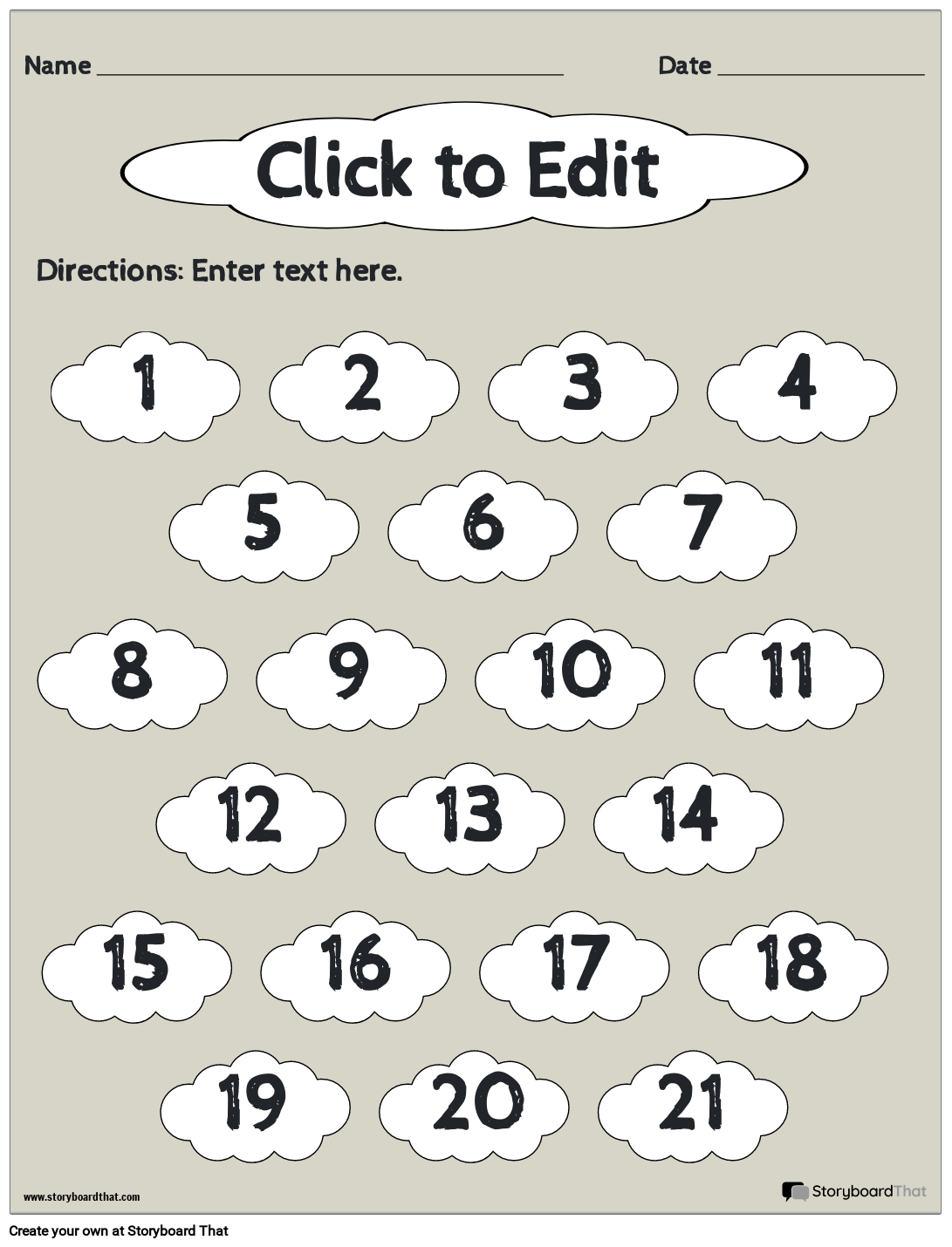 Odd And Even Numbers Worksheet Featuring Clouds B And W