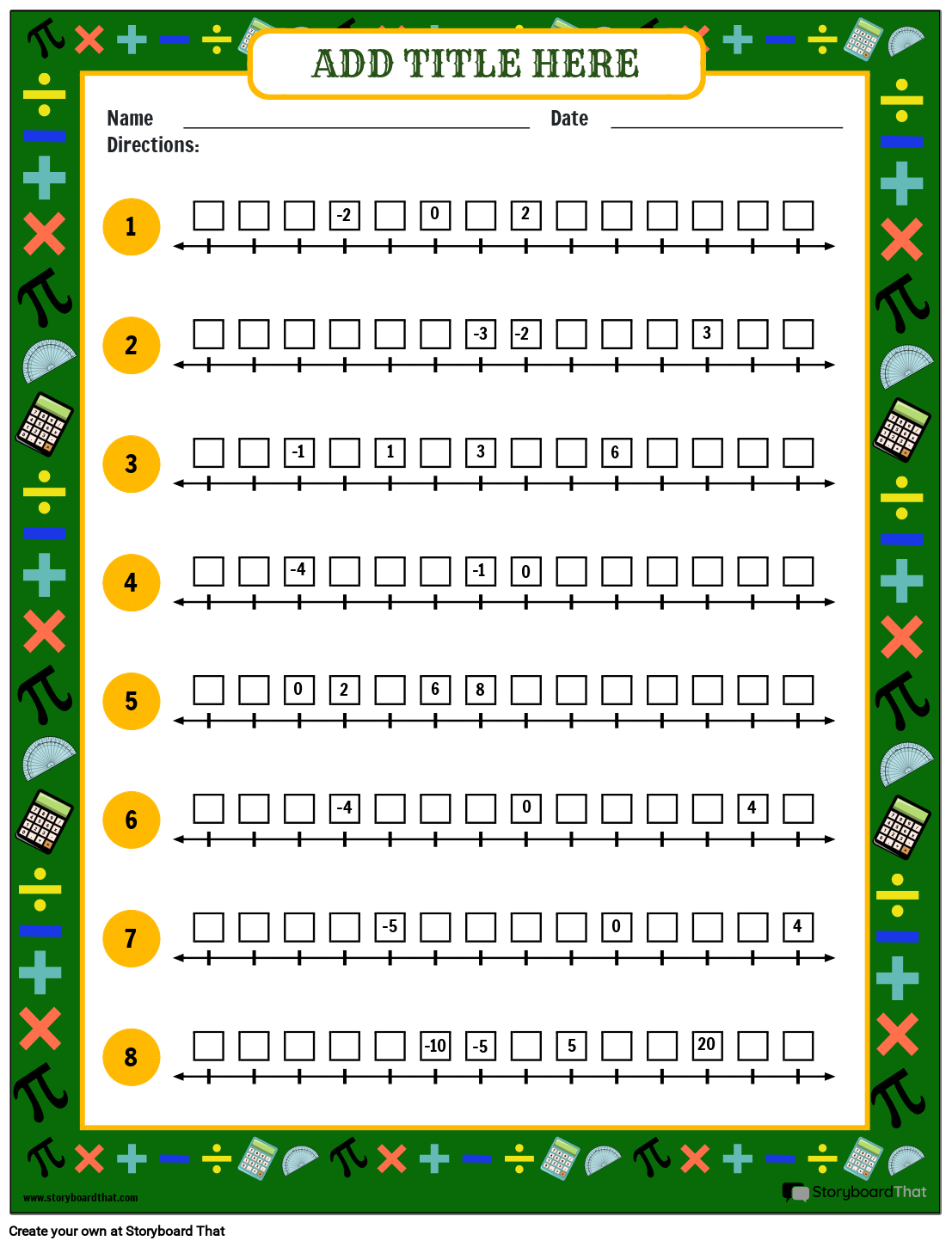 filling-in-missing-numbers-on-a-number-line-storyboard
