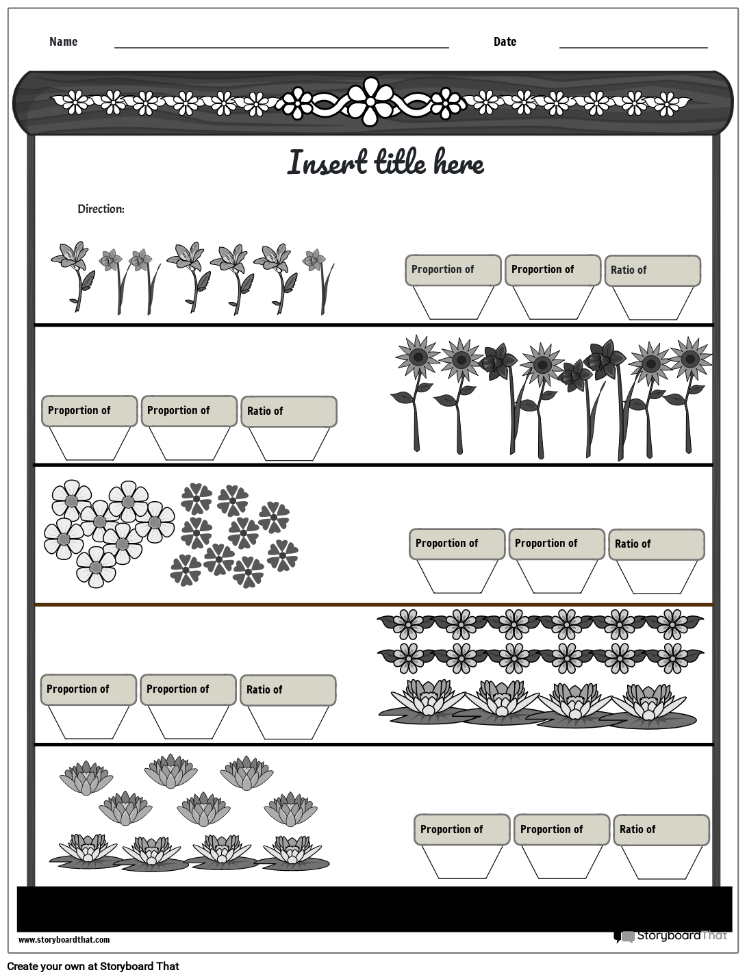 flower-themed-proportion-handout-storyboard-por-templates