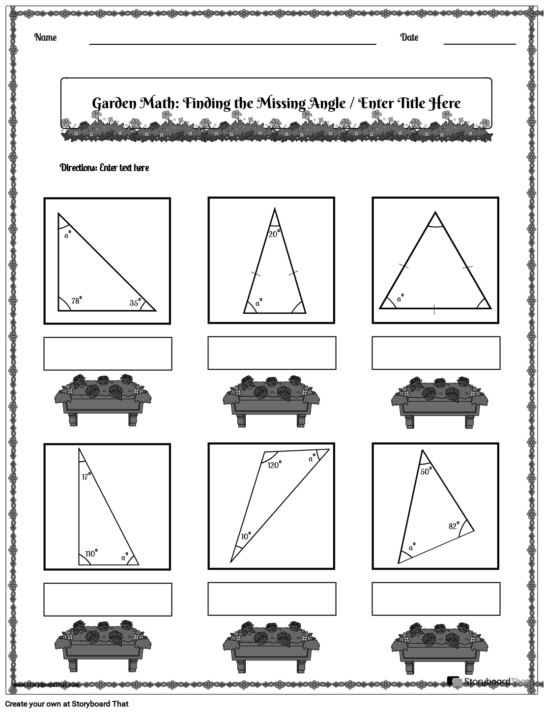 Angles In A Triangle Worksheet Storyboard By Templates