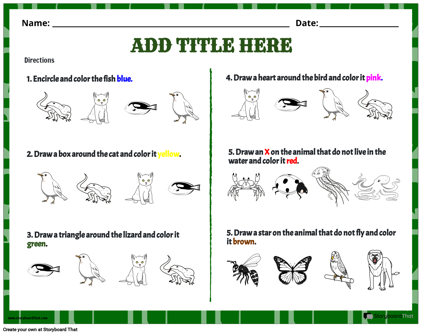 following-complex-directions-worksheet-storyboard