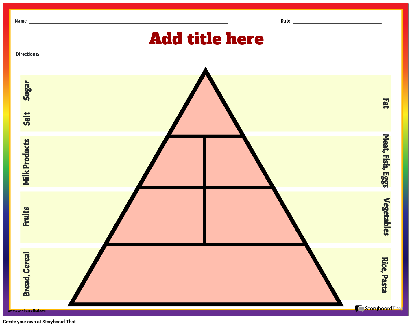 Food Pyramid Worksheet Storyboard Por Templates