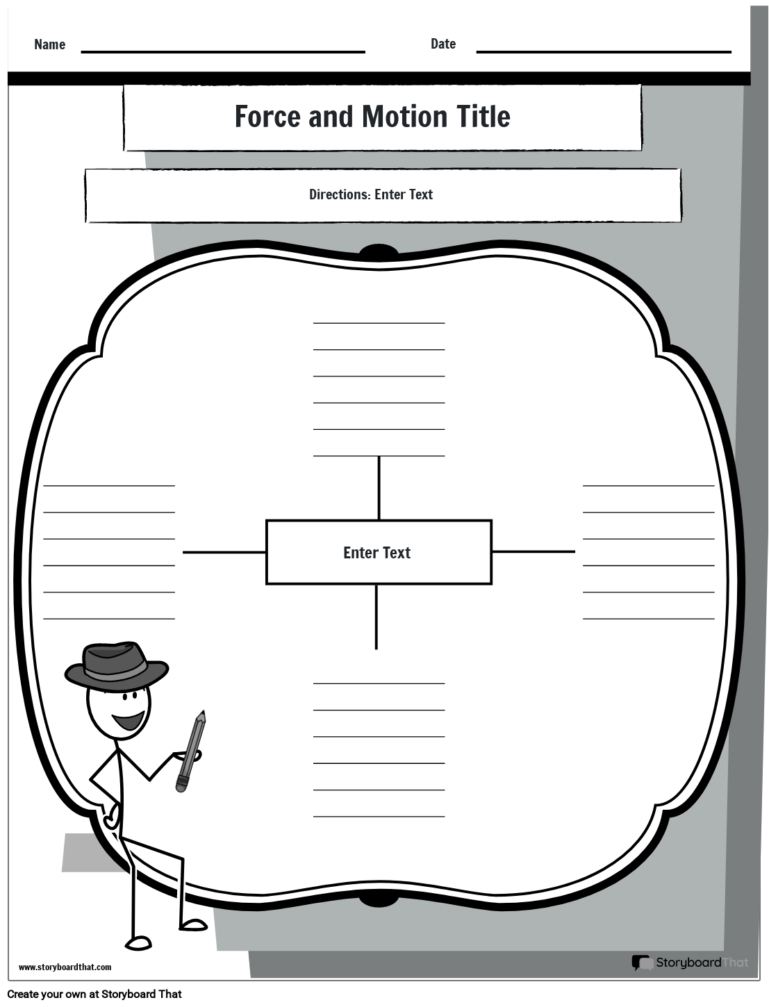 Stick Man Based Force and Motion Worksheet Design