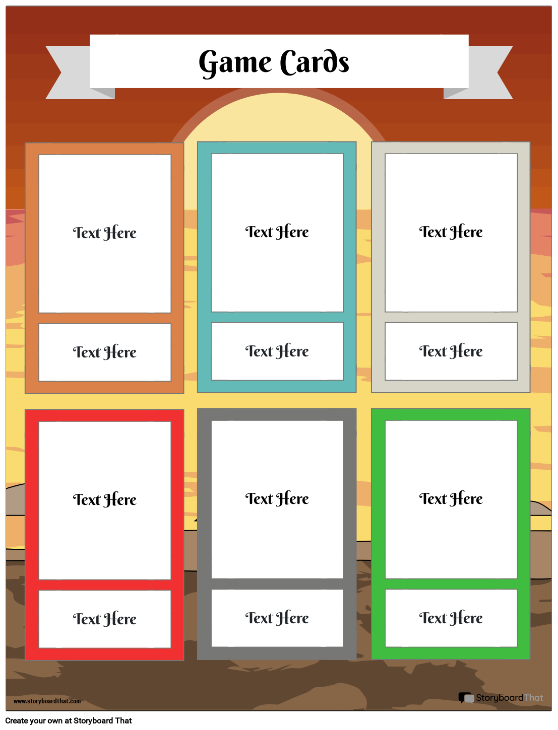 Blank Game Card Template Storyboard By Templates