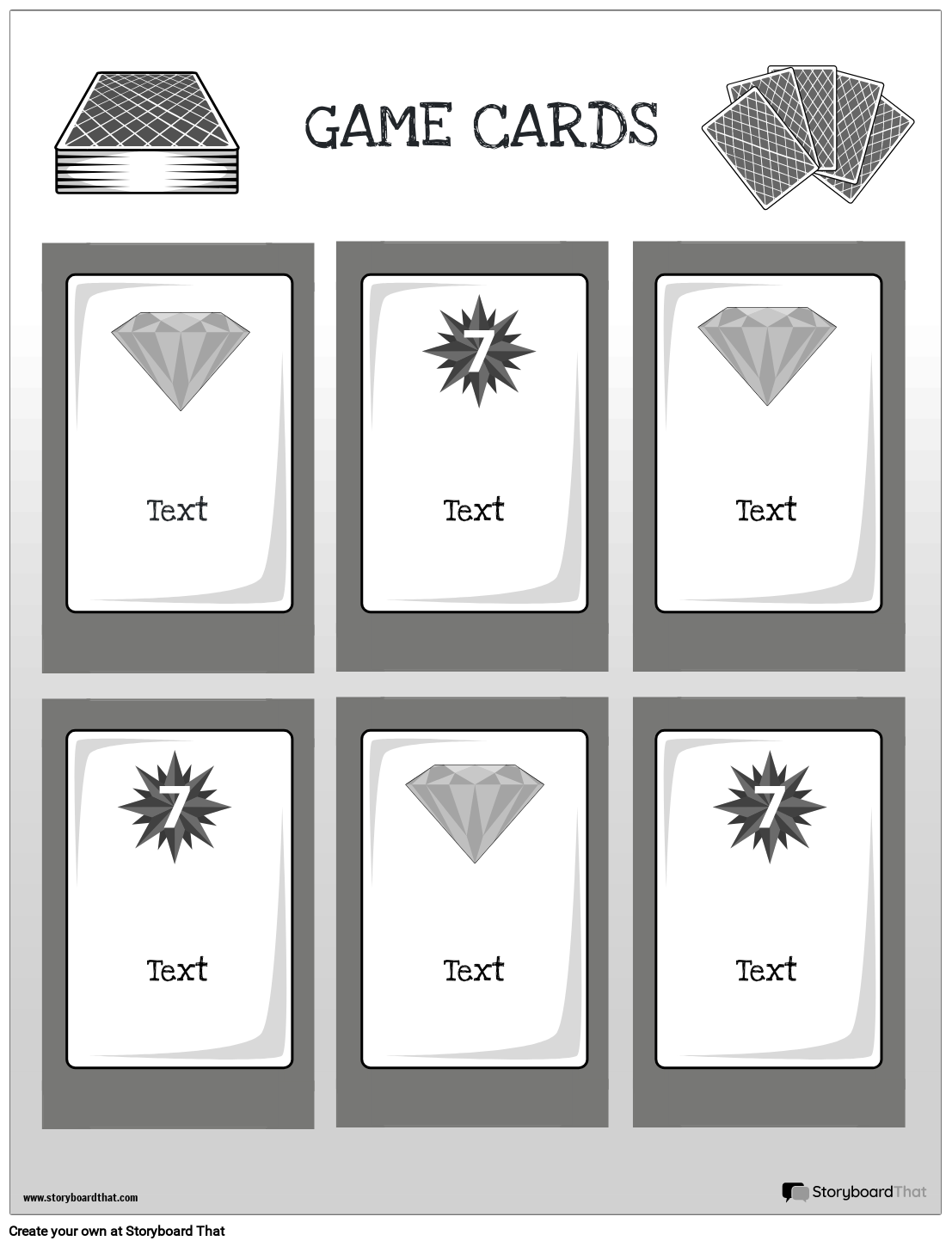 game-card-template-with-icons-templates