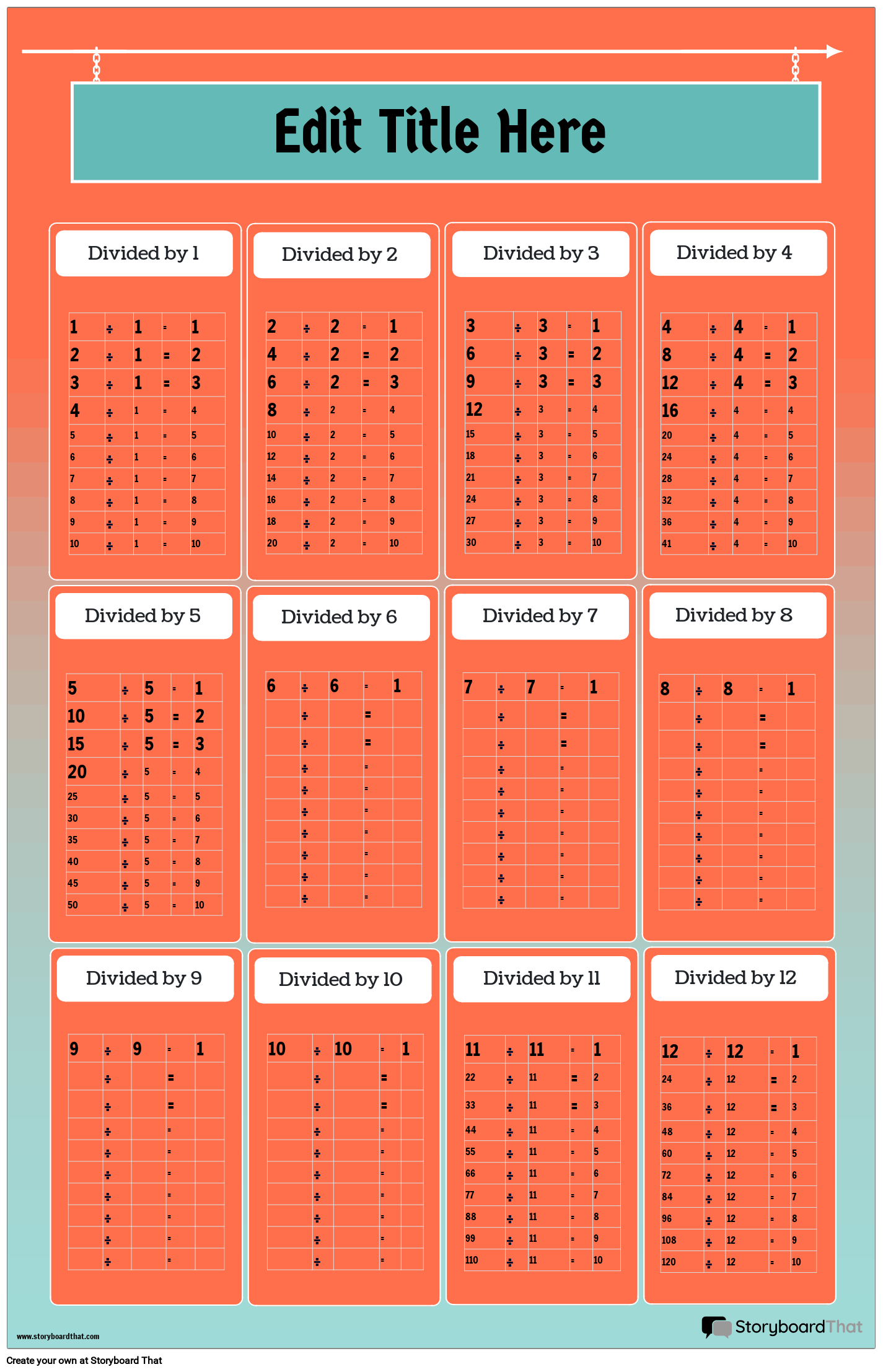 Gradient Division Chart Poster Storyboard by templates