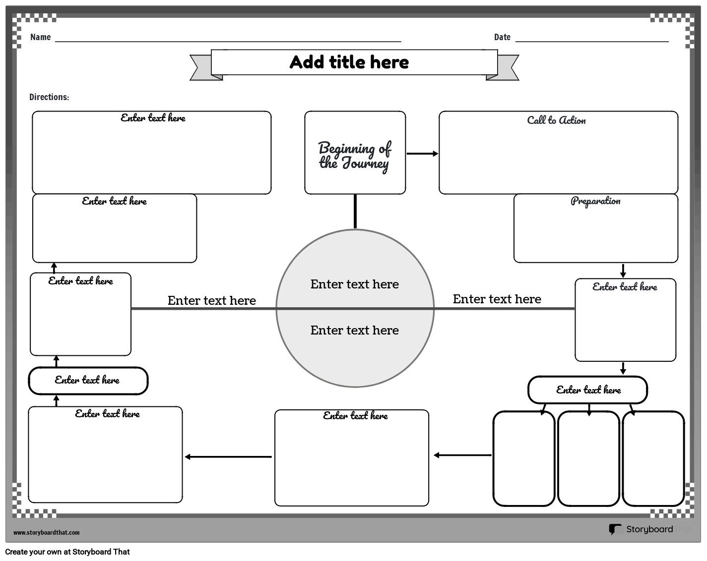 Hero s Journey Chart Worksheet Storyboard Por Templates