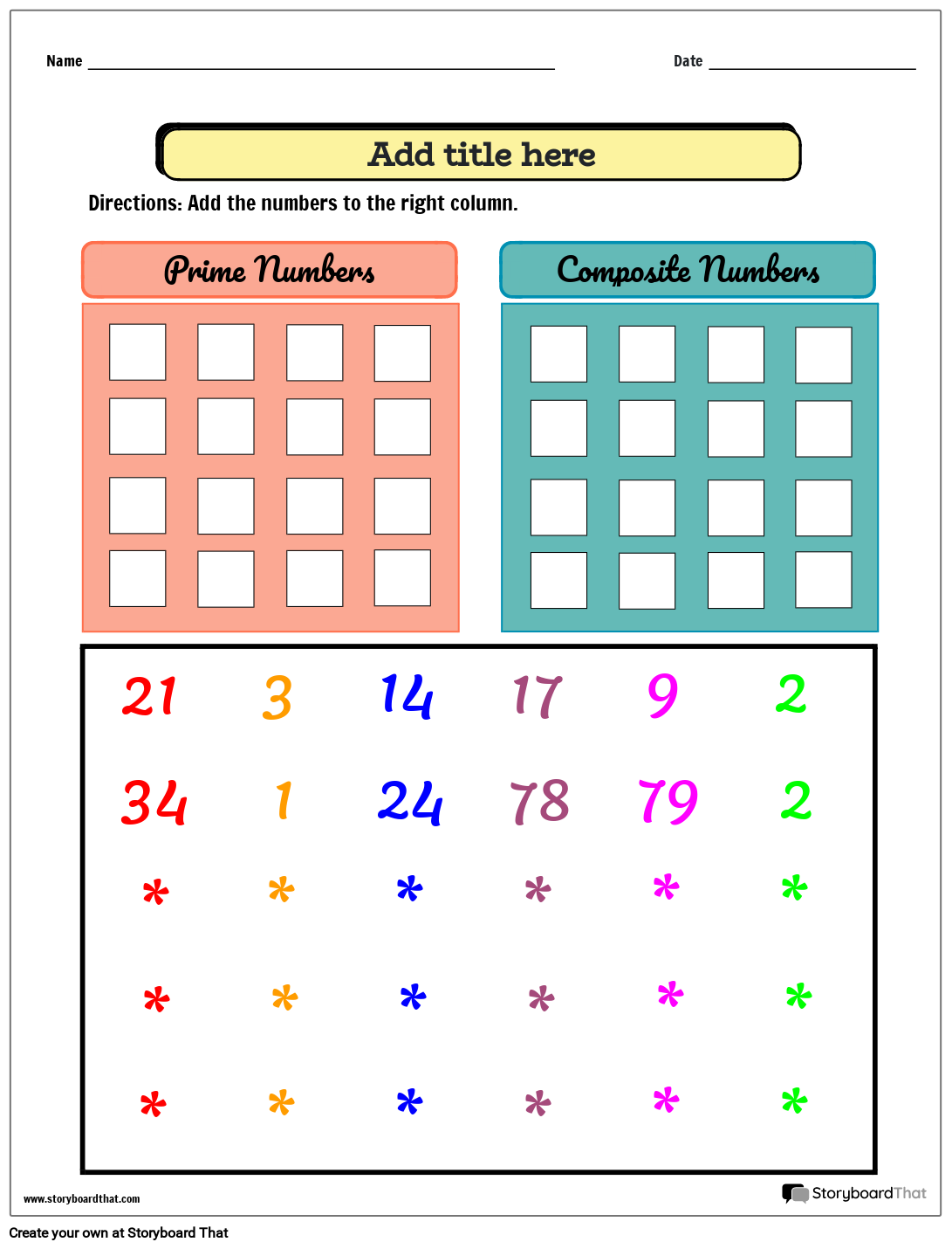 Identifying Prime And Composite Numbers Worksheets