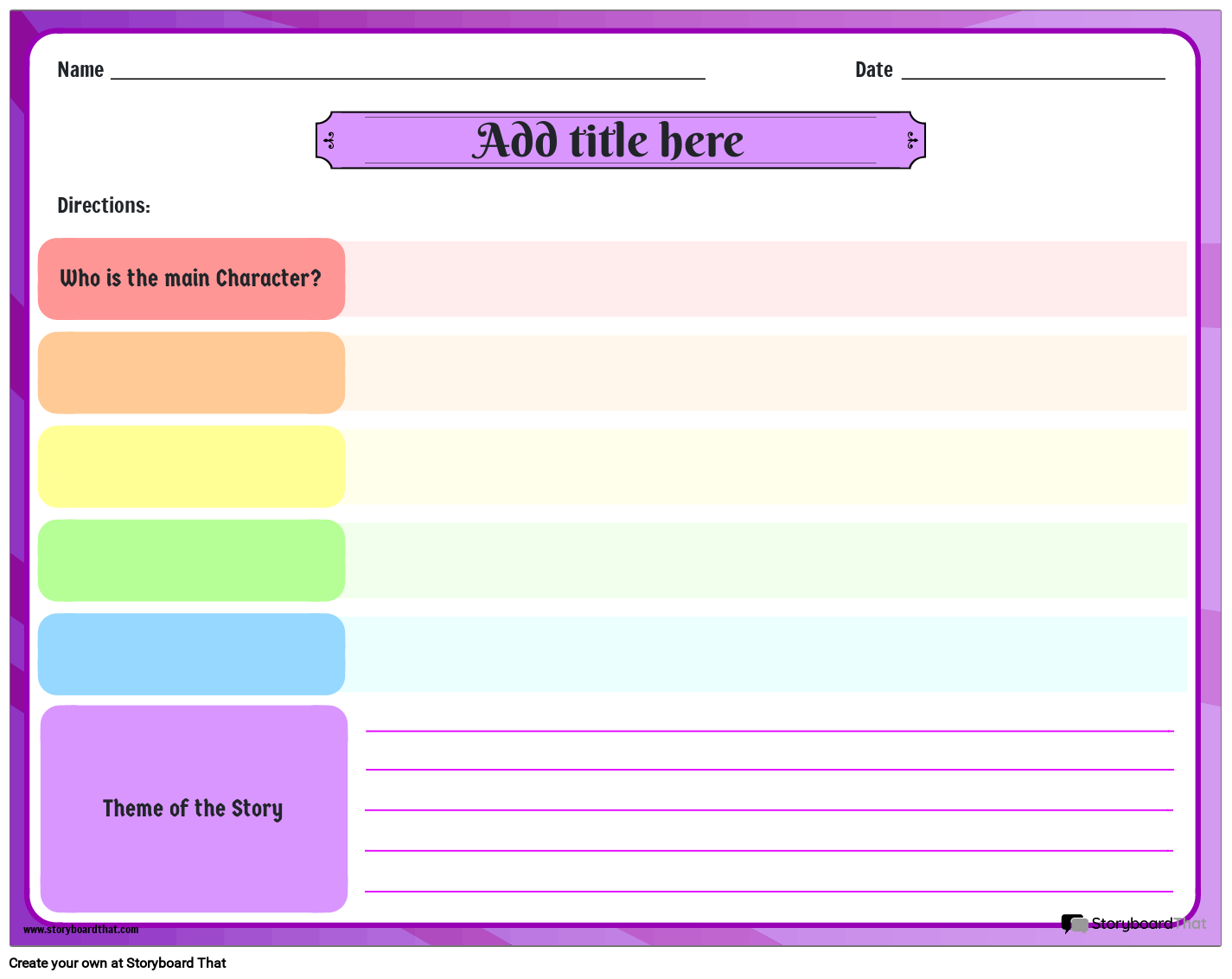 Identifying The Theme Of The Story Or Poems Storyboard
