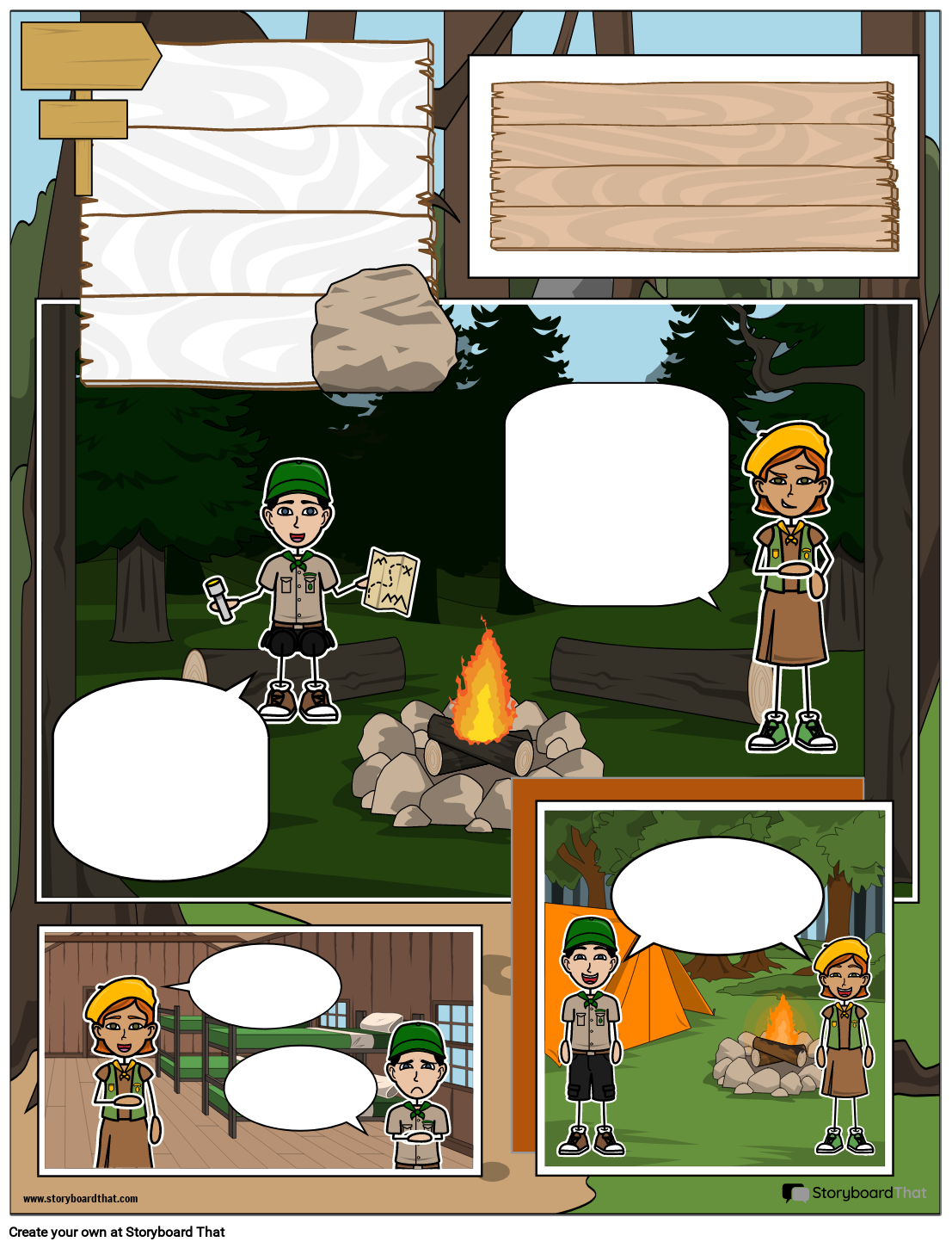 Kids Adventure Graphic Novel Storyboard por templates