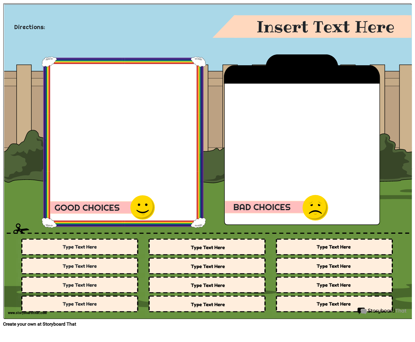 Improve Choices Sorting Activity Storyboard Por Templates