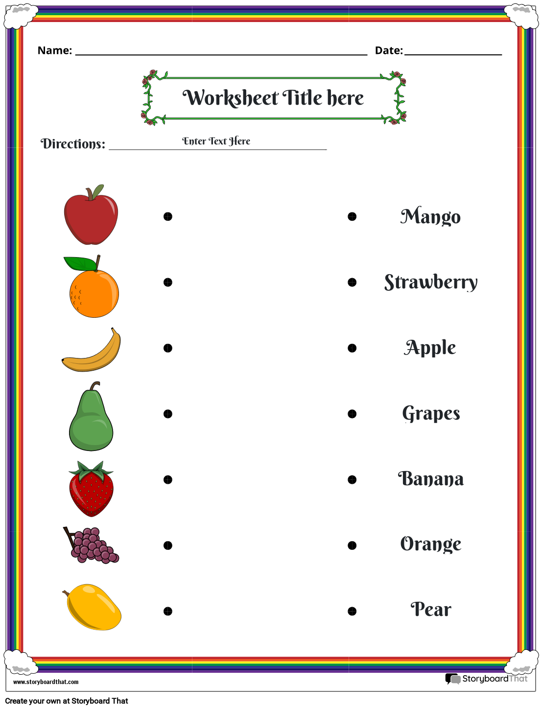 matching-fruits-with-names-color-worksheet-storyboard