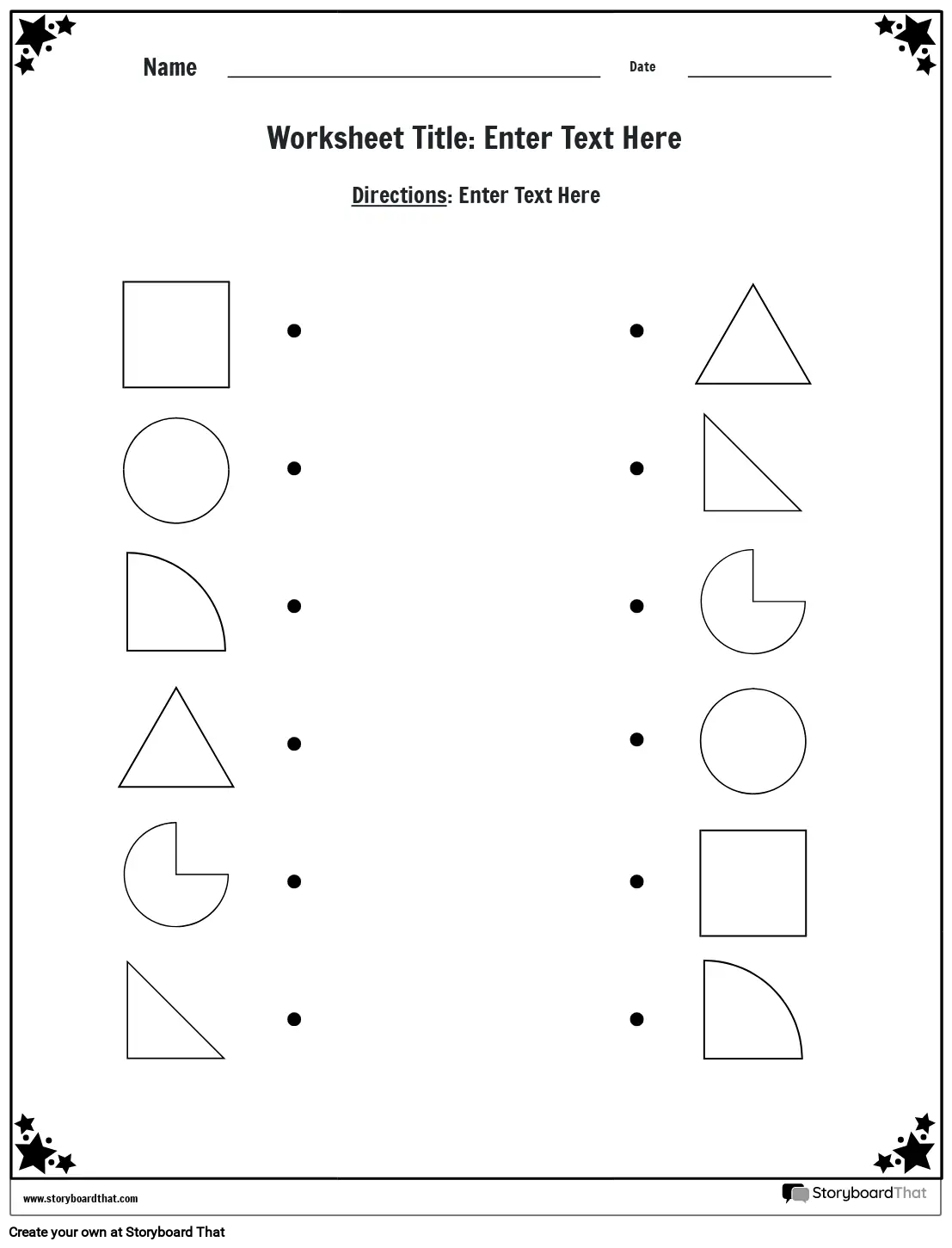 Matching shapes worksheet (black white) Storyboard Matching shapes worksheet (black white) Storyboard