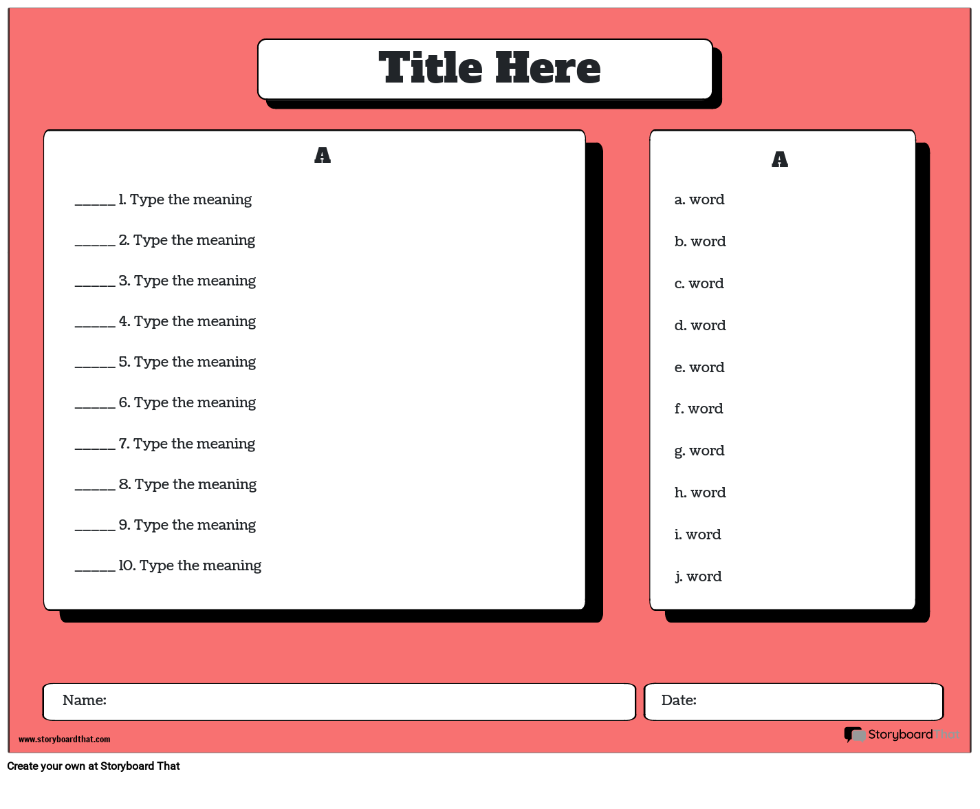 matching-type-context-clues-worksheet-storyboard