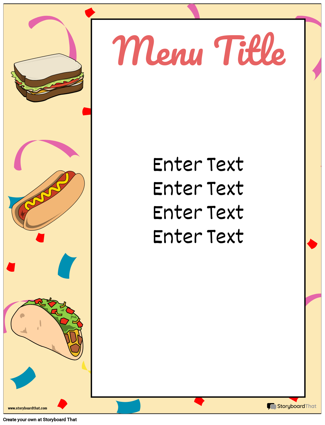 menu-template-design-with-food-and-confetti-storyboard