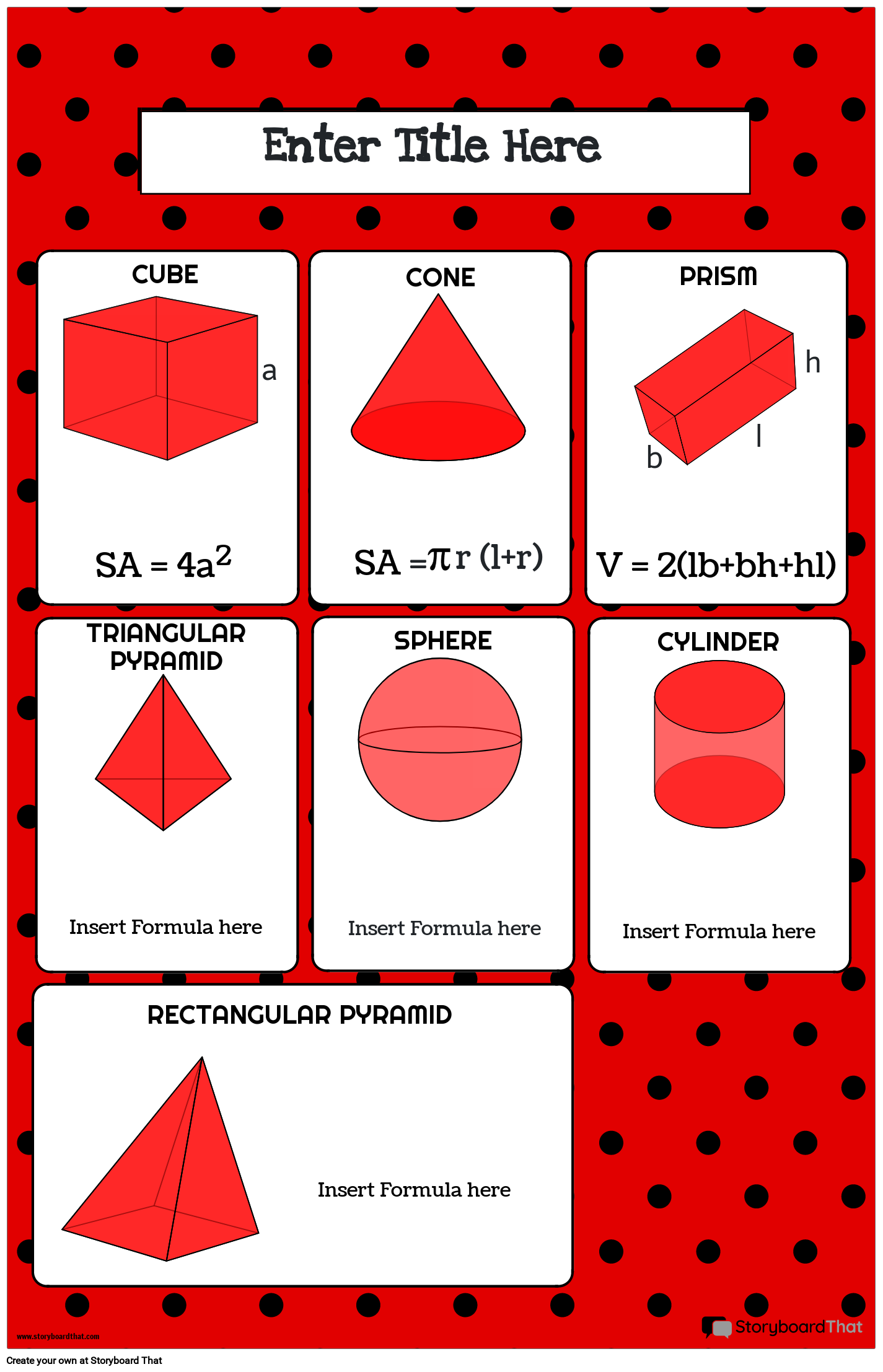 Dots Background Surface Area Formula Poster Storyboard