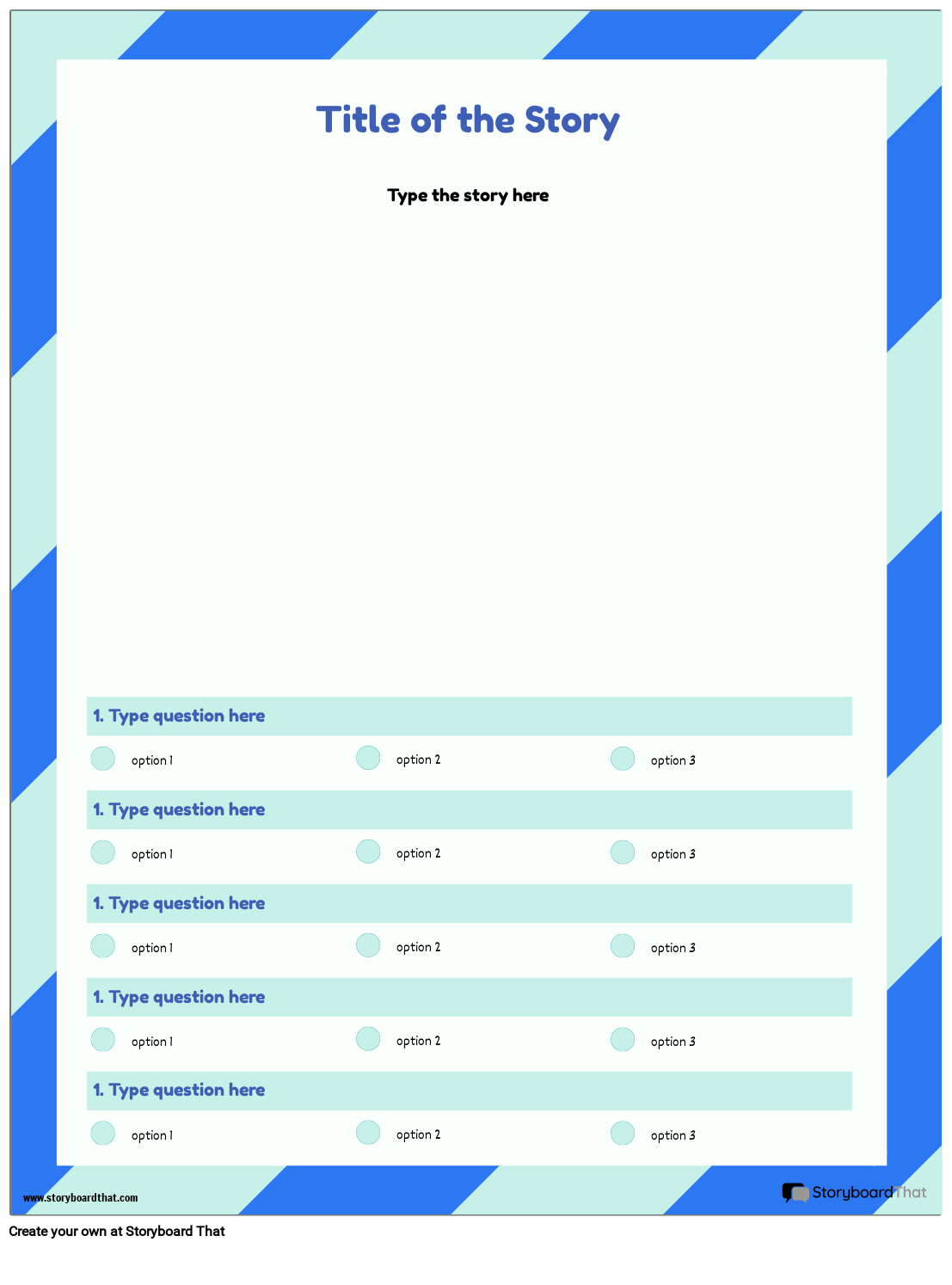 Minimalist Blue Reading Activity Template Storyboard