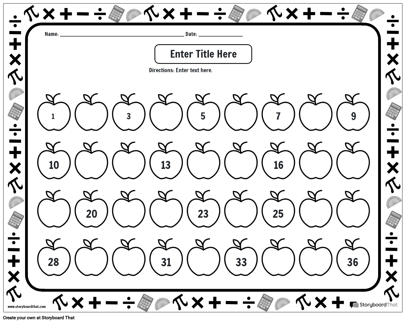 skip-counting-with-apples-black-and-white-storyboard