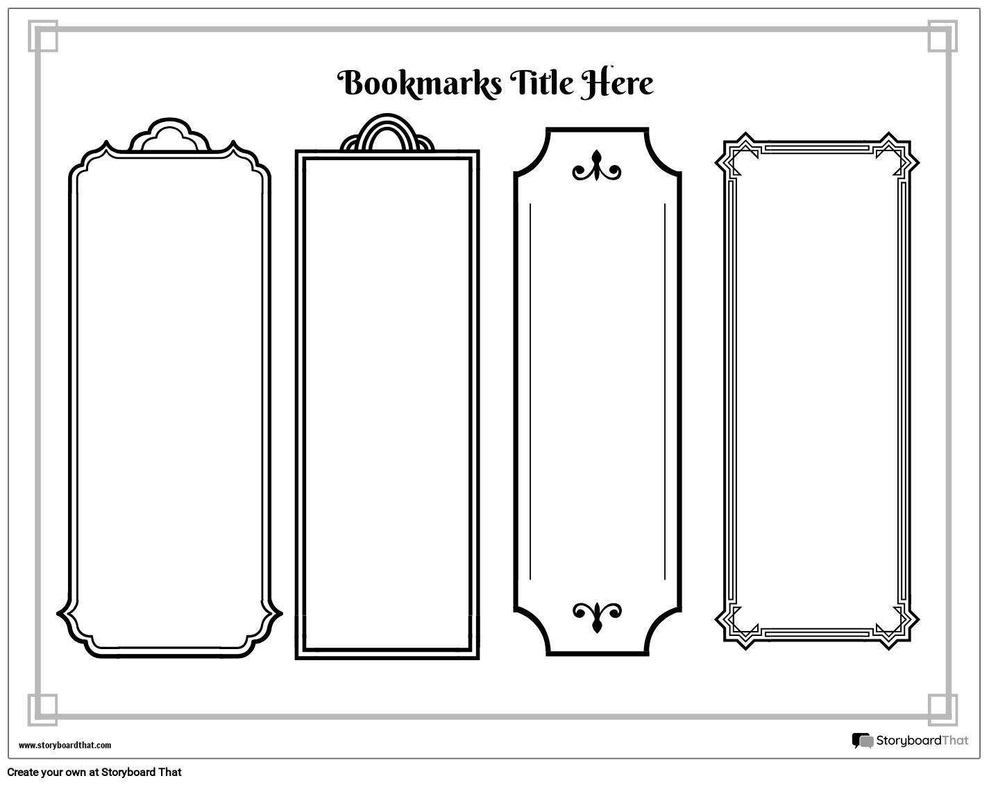 Bookmark Templates — Bookmark Maker — Create Your Own Bookmark |  StoryboardThat