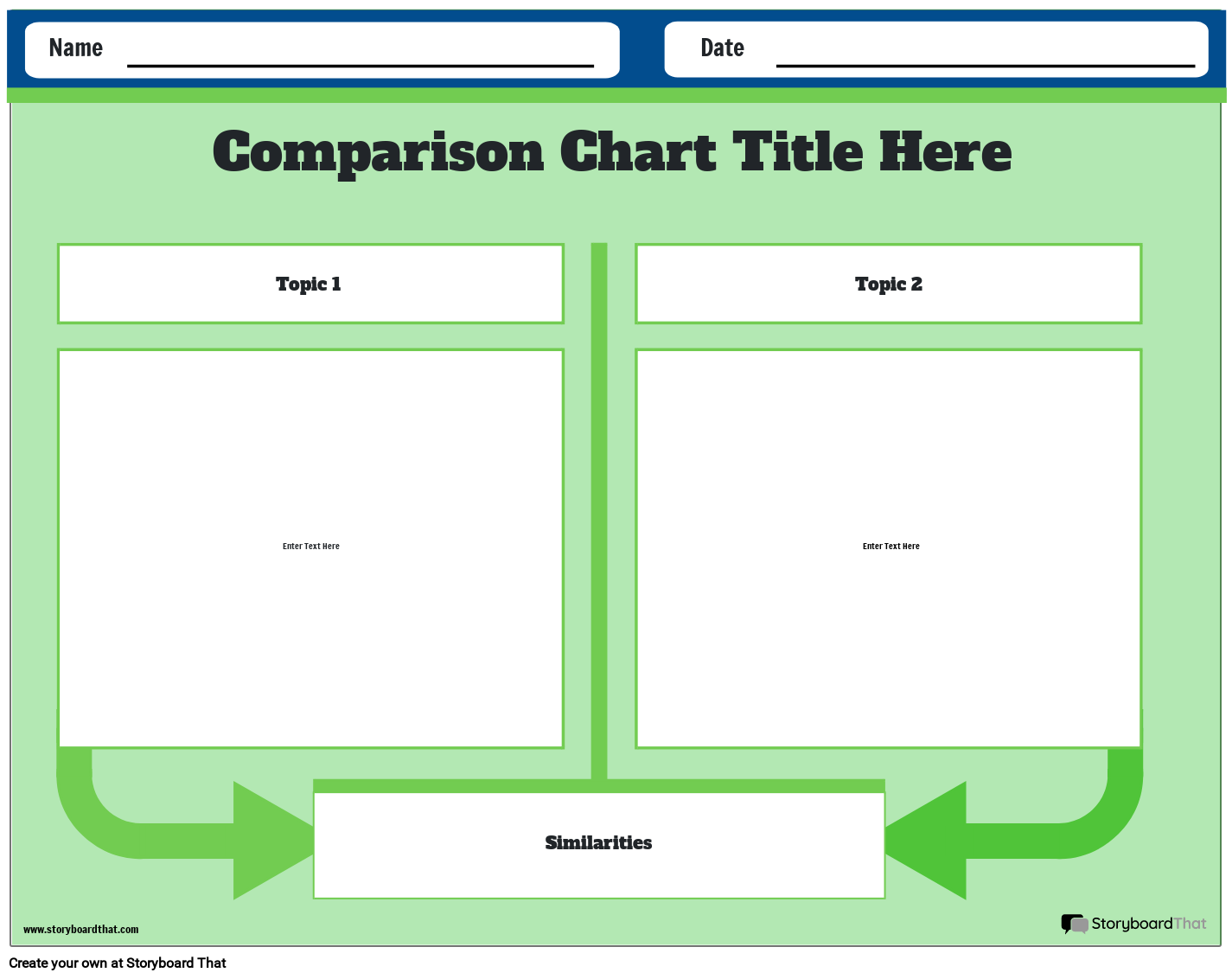 Landscape Green Themed Comparison Chart Template