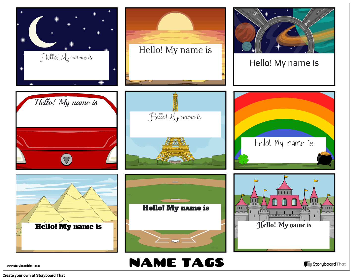 New Create Page Name Tag Template 2 Storyboard