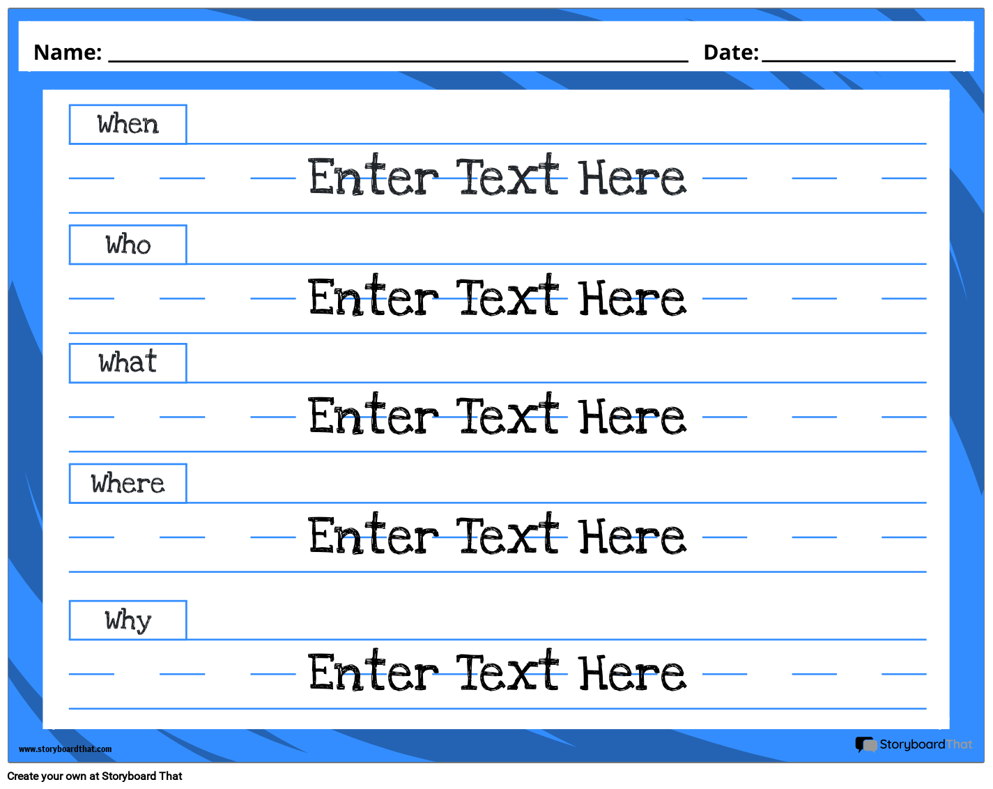 Sentence Structure Worksheet With A Blue Background