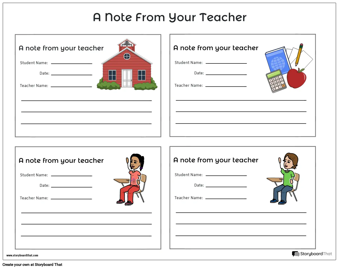 New Create Page Teacher Notes Template 3 Storyboard
