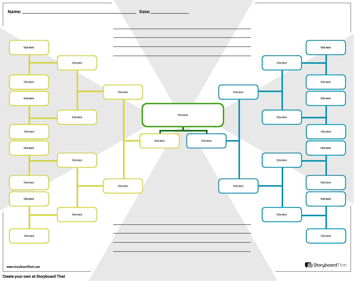 Colorful Tree Diagram Worksheet with Spiral Background