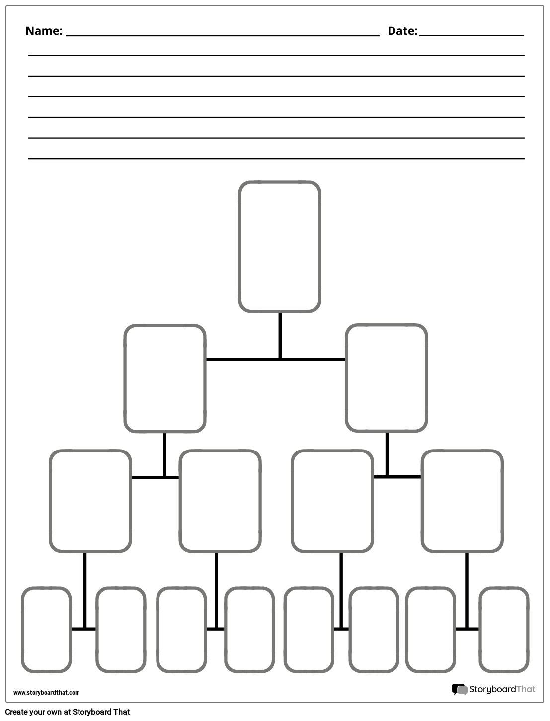 new-create-page-tree-diagram-template-4-black-white