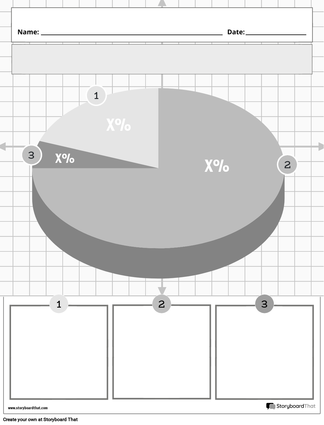 Simple 3D Customizable Pie Chart Worksheet Storyboard Simple 3D Customizable Pie Chart Worksheet Storyboard