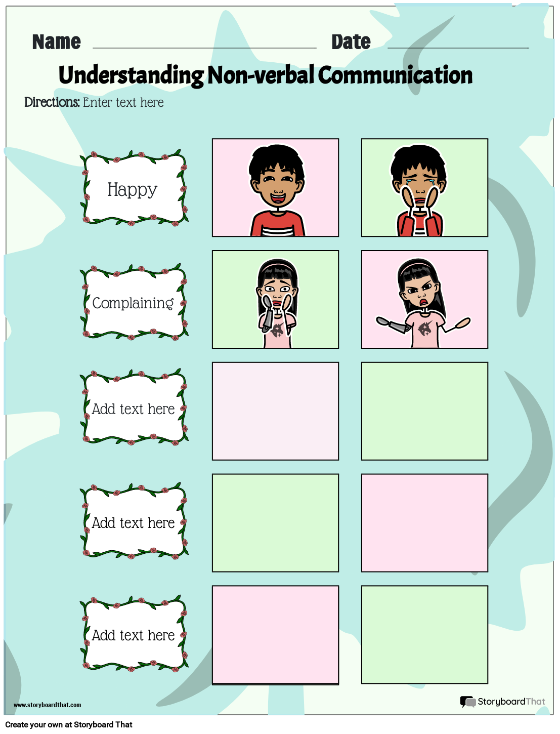 non-verbal-communication-templates
