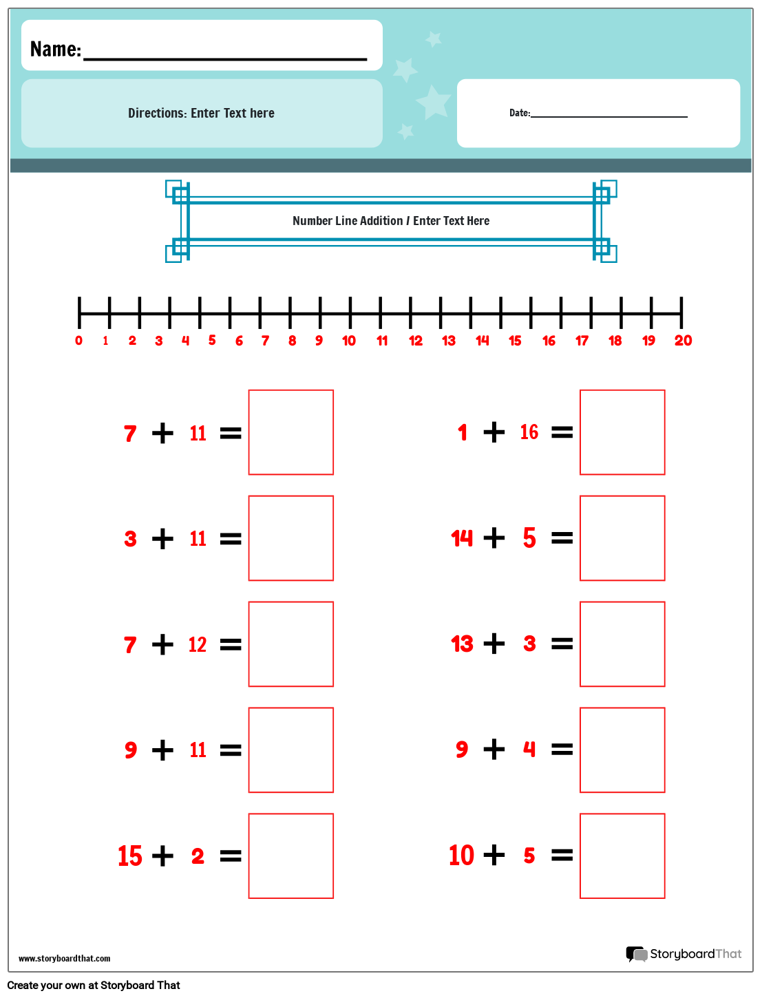 number-line-addition-color-worksheet-storyboard