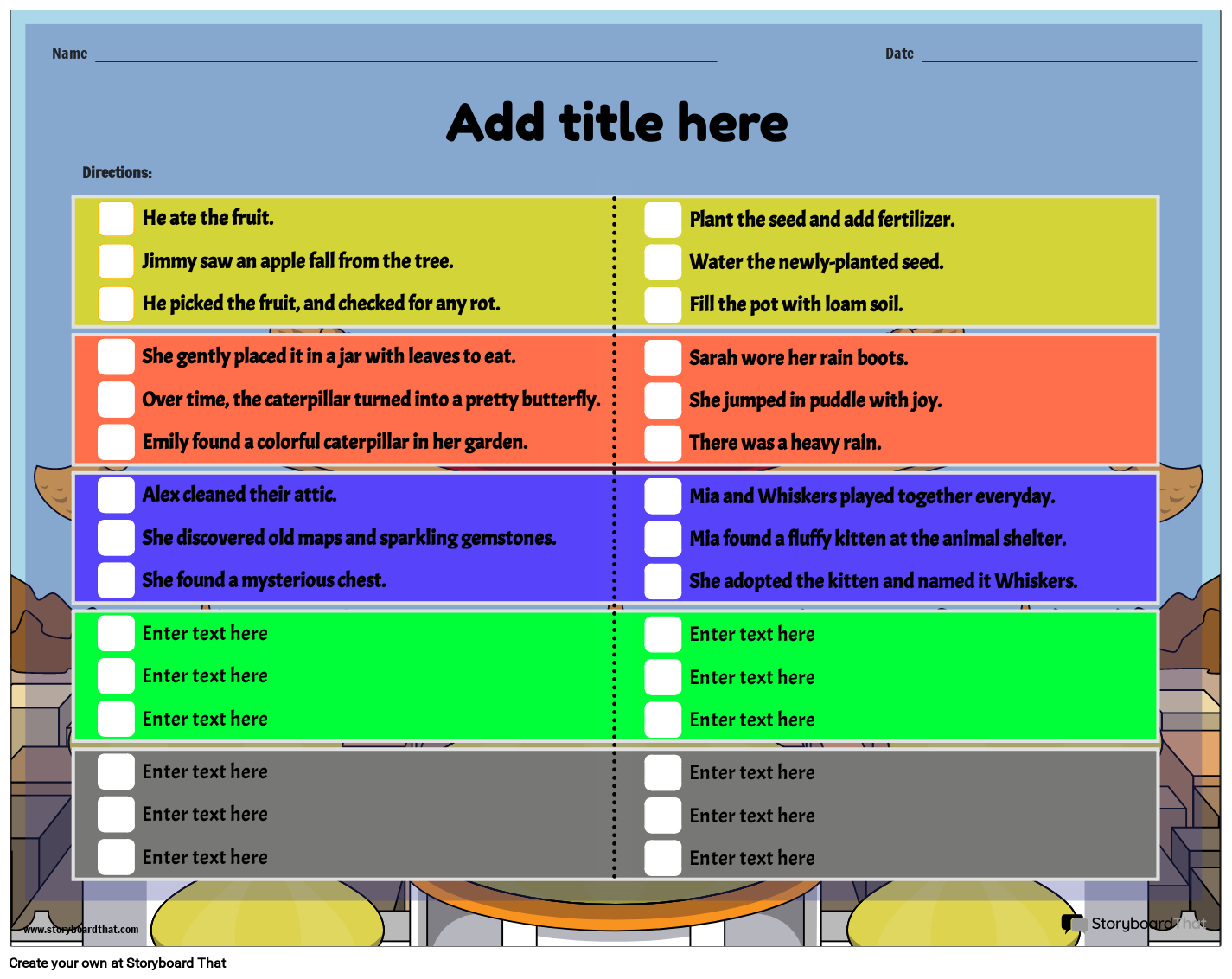 Numbering the Proper Story Sequence Worksheet Numbering the Proper Story Sequence Worksheet