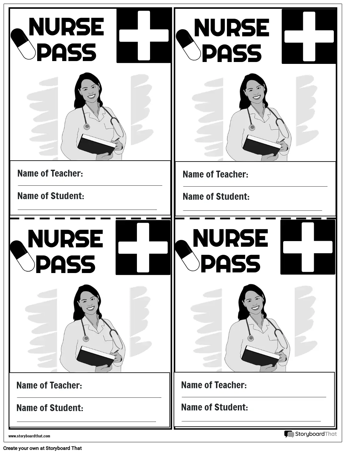 Nurse pass template Storyboard by templates Nurse pass template Storyboard by templates