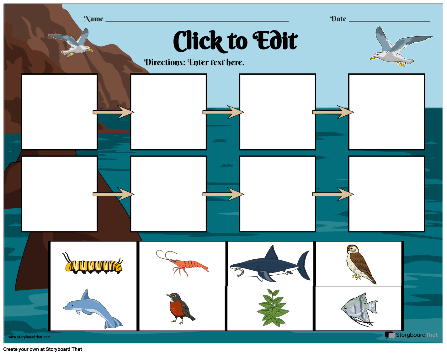 ocean-themed-food-chain-storyboard-par-templates