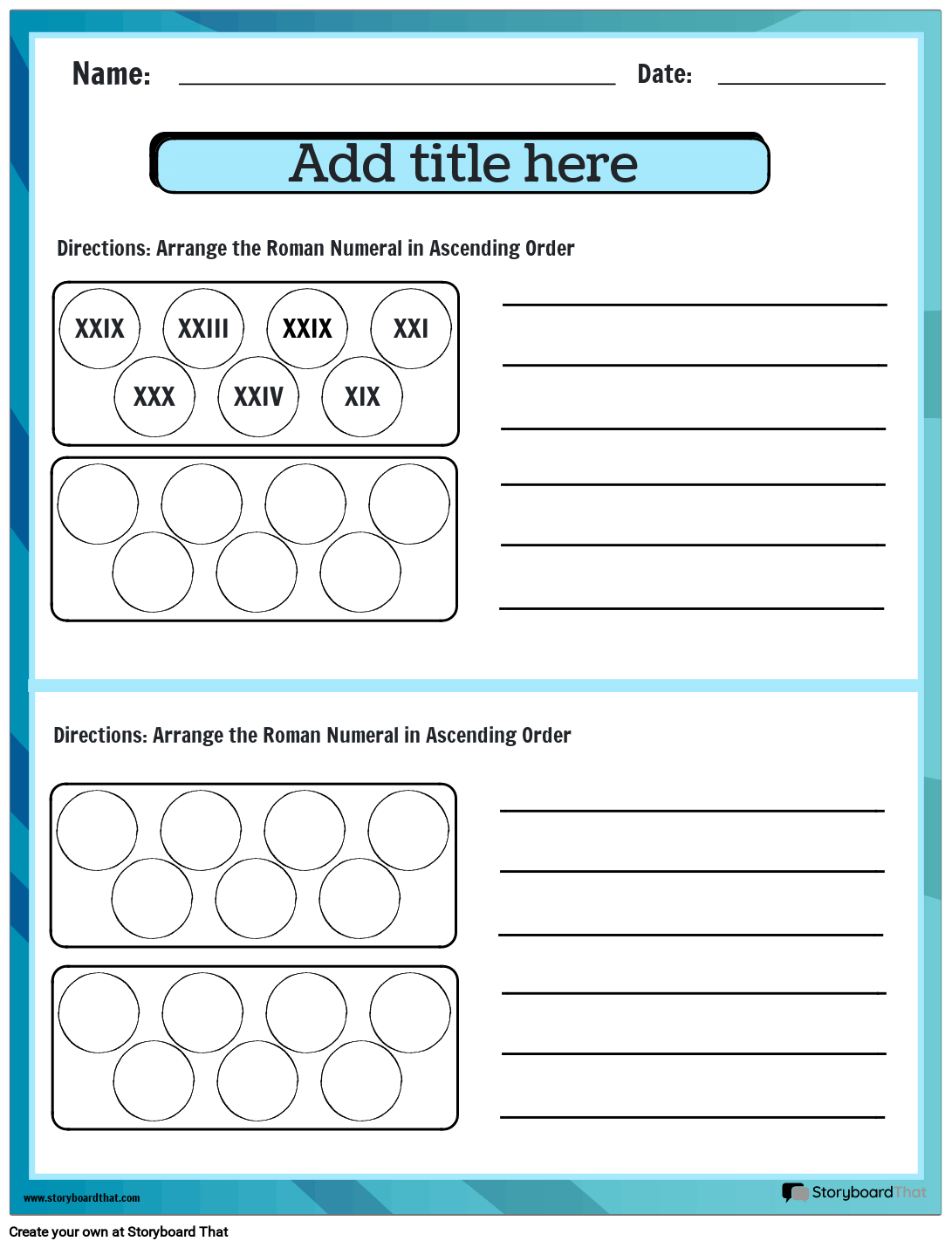 ordering-roman-numerals-worksheet-storyboard-af-templates