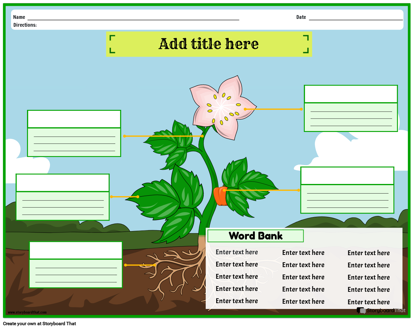 Part of the Plants and its Functions Worksheet