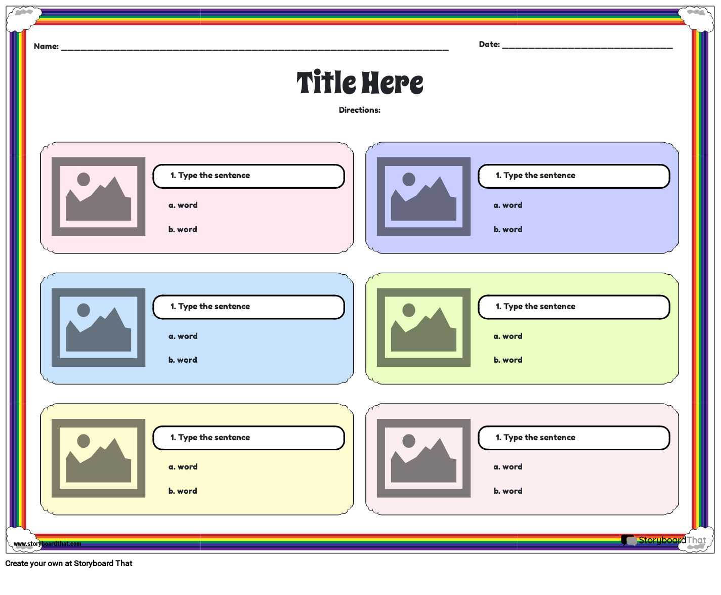 Picture context clues activity for kids storyboard