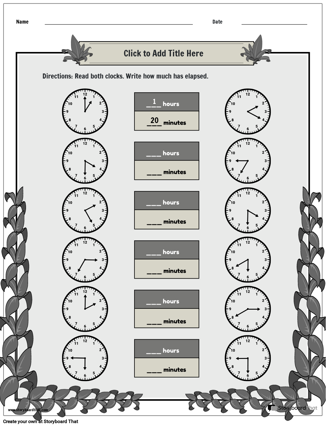 earlier-and-later-elapsed-time-worksheet-storyboard