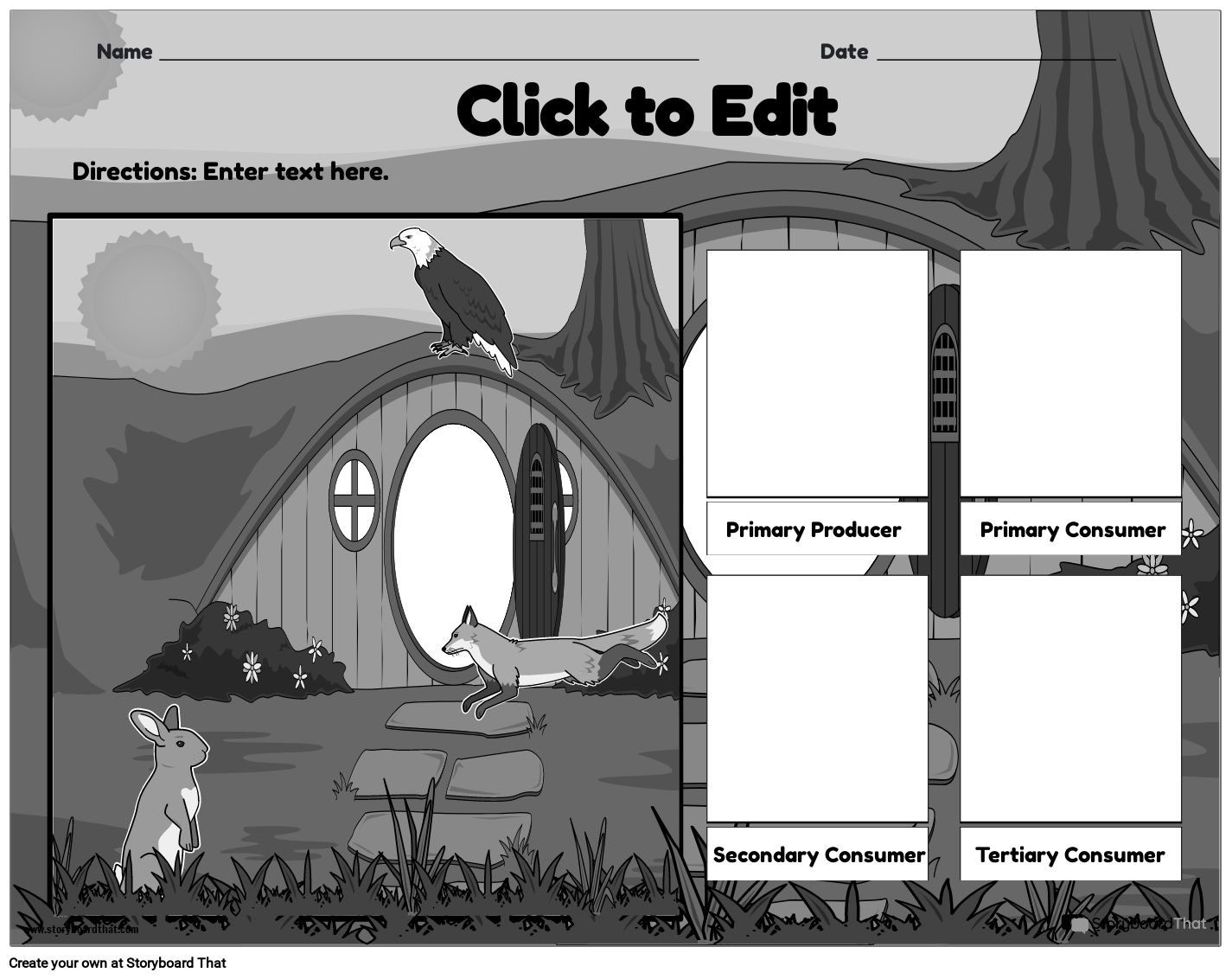 Print ready Garden Design Food Chain Storyboard