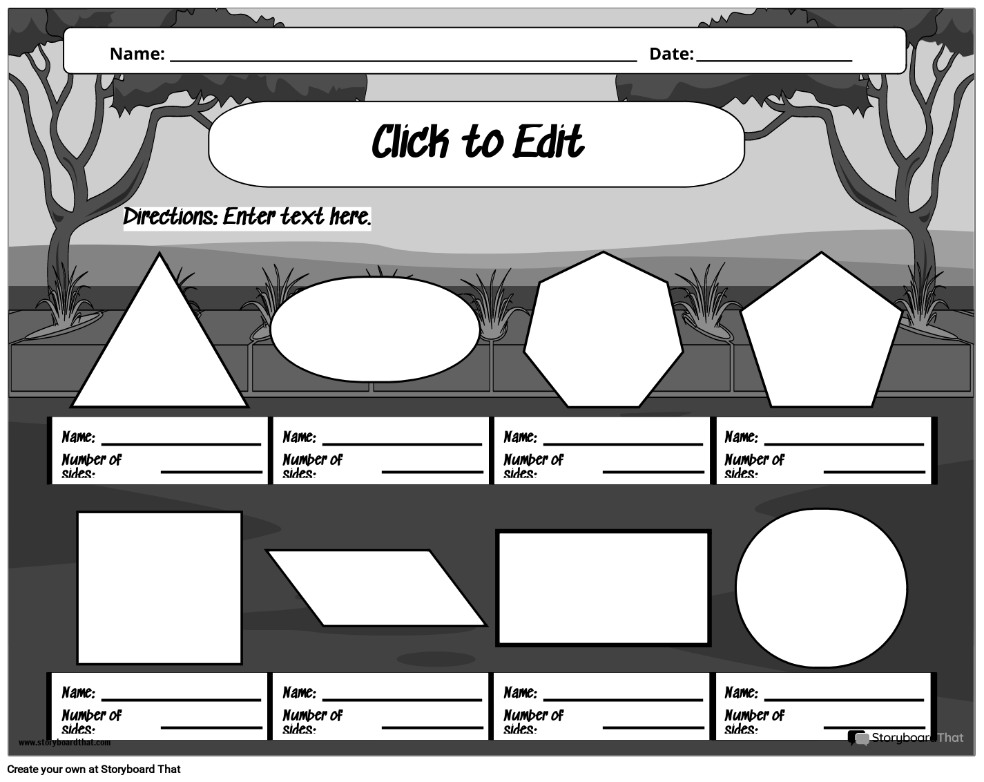 2D Shapes for Kindergarten List of Geometric Shapes Printable 2D