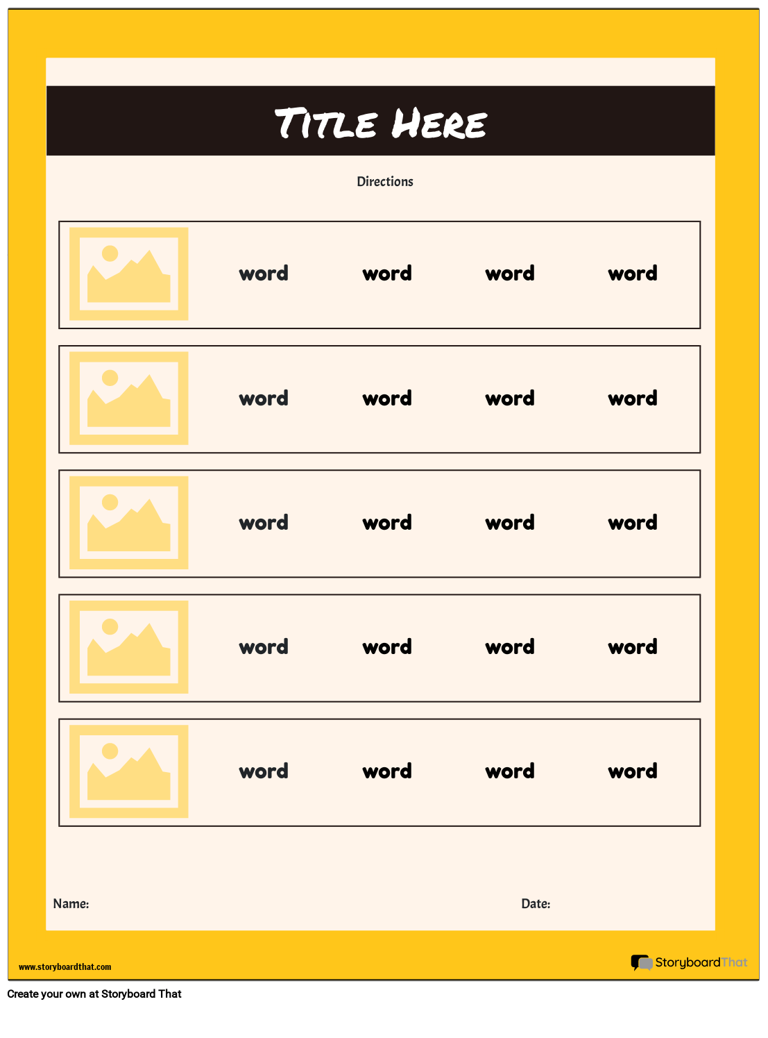 Printable Rhyming Words Worksheet Storyboard By Templates