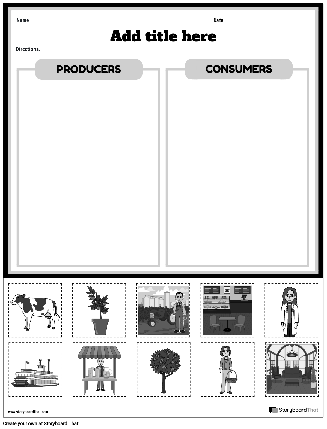 Producers And Consumers Cut and paste Worksheet