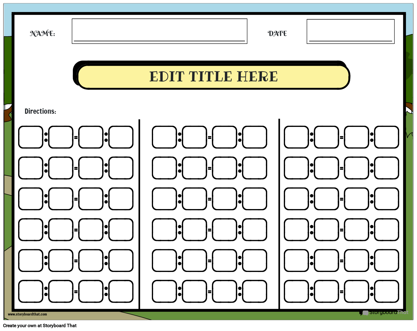 Proportion Worksheet Missing Proportions Storyboard