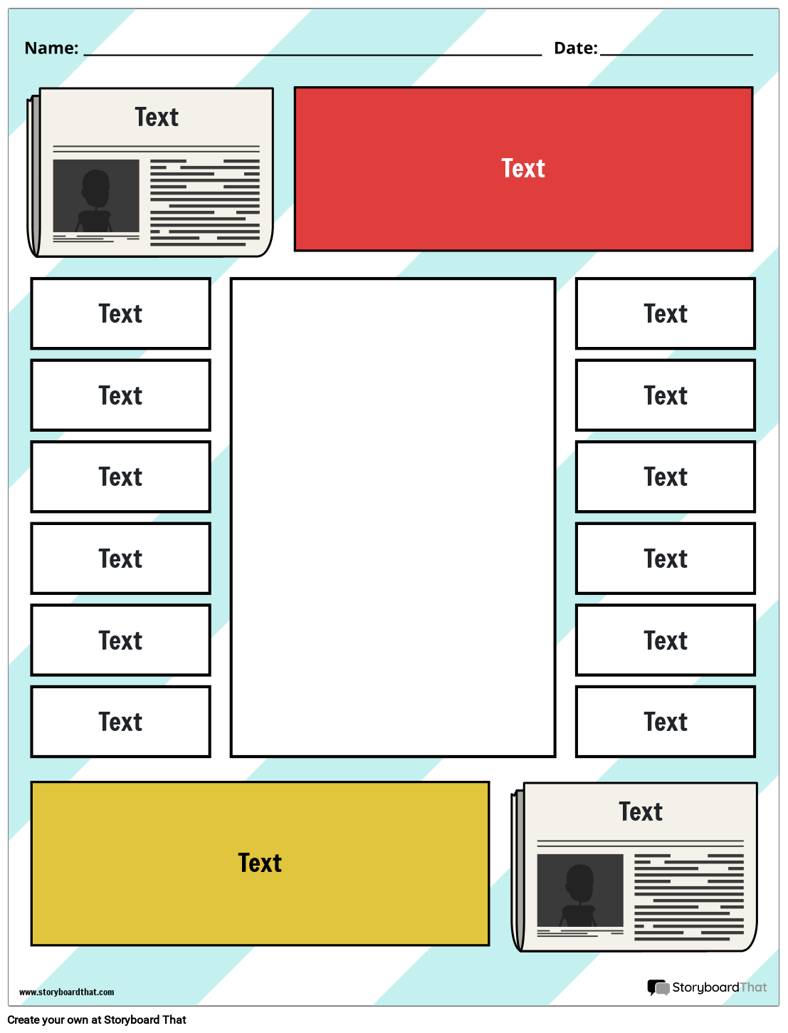 Primary & Secondary Sources Template with Newspapers
