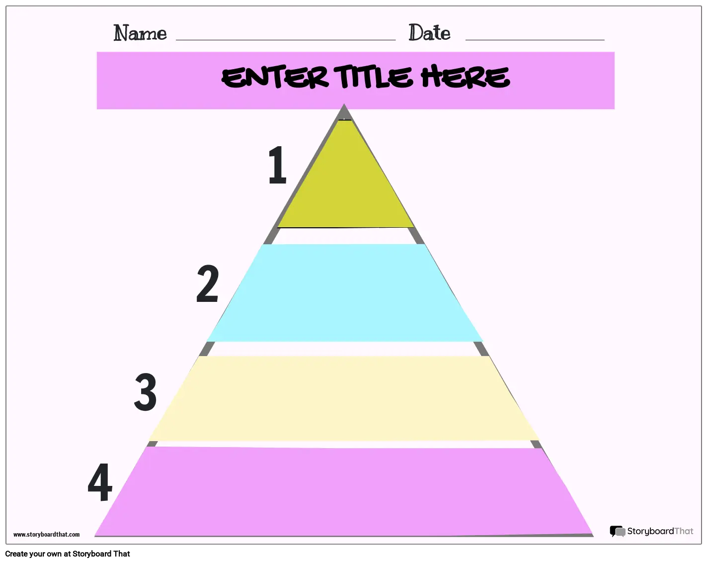 Pyramid style tier list worksheet Storyboard by templates
